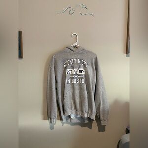 Gray Boston Hockey Night Hoodie